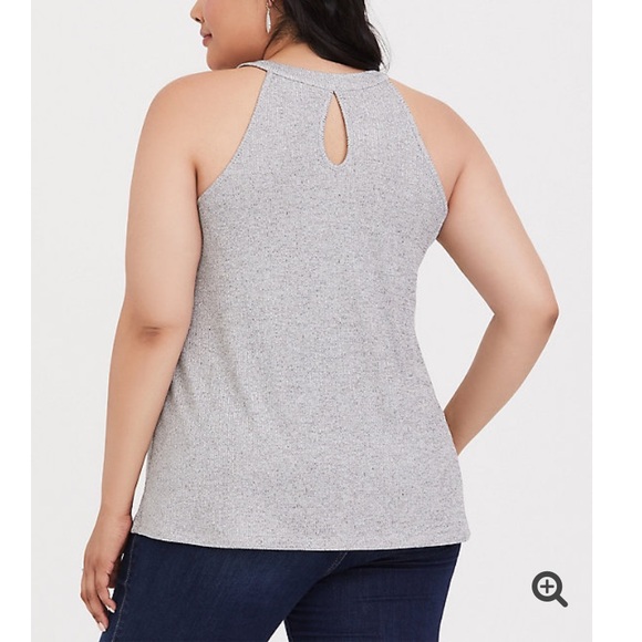 Torrid shiny high neck flowy tank top - Picture 2 of 5